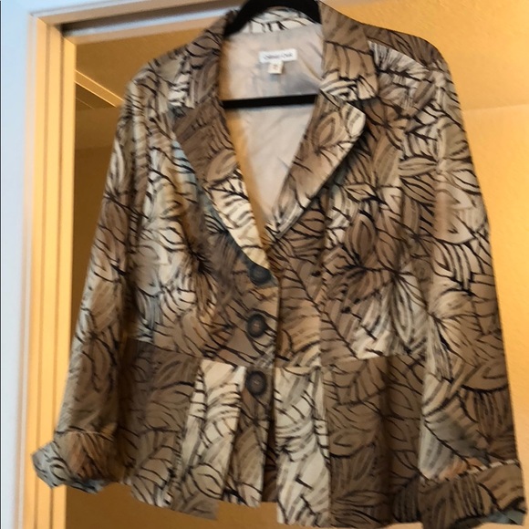 Coldwater Creek Jackets & Blazers - Coldwater Creek Sz 16 blazer tan brown pattern
